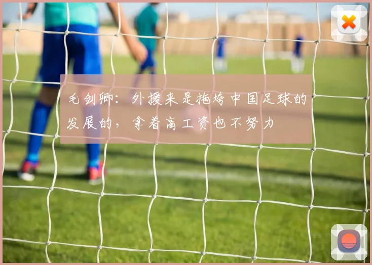毛剑卿：外援来是拖垮中国足球的发展的，拿着高工资也不努力